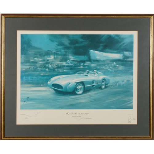 1732 - Frank Wootton - Mercedes Benz Winners 1955 Mille Miglia, pencil signed print in colour, limited edit... 