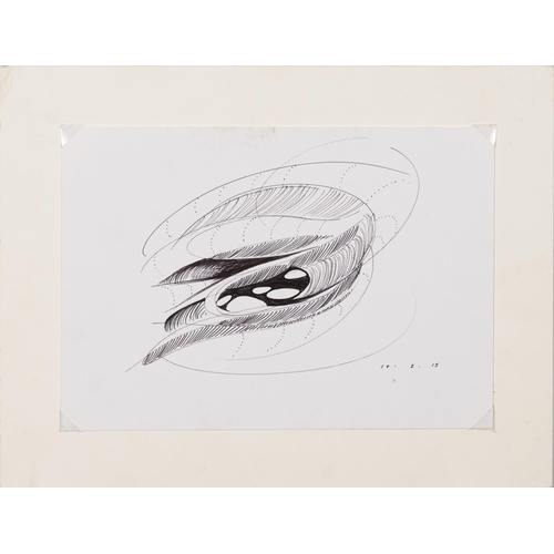 350 - Ross Lovegrove - Abstract compositions, pair of inks, each inscribed verso Designer, mounted, unfram... 