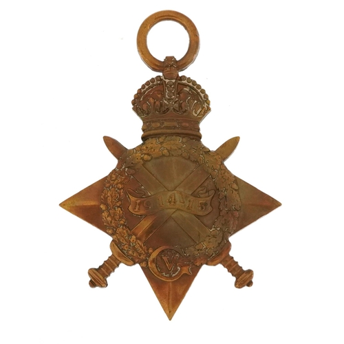 820 - British military World War I 1914-15 star awarded to 10665PTE.F.REGAN.WELSHR.