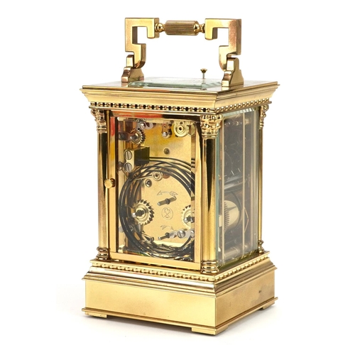 9 - L'Epee, large French cased repeating carriage clock with moon phase and subsidiary dials, 17cm high ... 