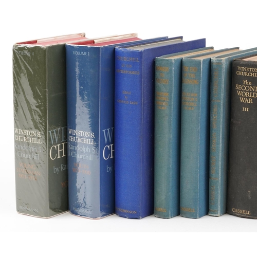 738 - Winston Churchill hardback books including The Second World War and Young Statesman