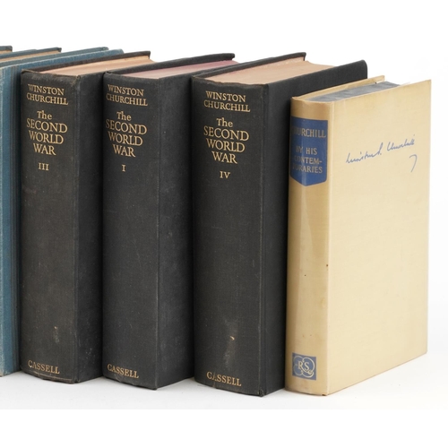 738 - Winston Churchill hardback books including The Second World War and Young Statesman