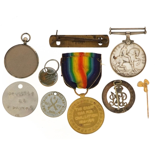 810 - British military World War I medal group including a World War I pair awarded to T-4545PTE.J.G.TAYLO... 