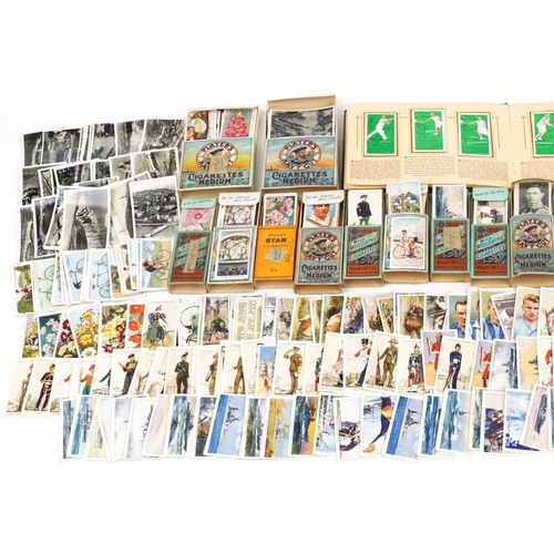 761 - Vintage cigarette cards and cigarette packets including Players Navy Cut and Will's Woodbine