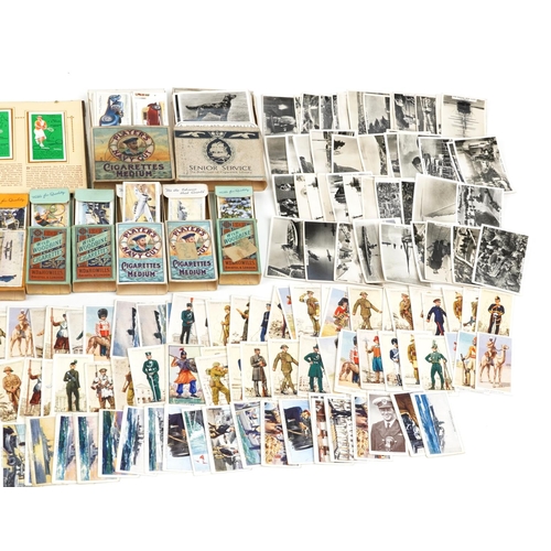 761 - Vintage cigarette cards and cigarette packets including Players Navy Cut and Will's Woodbine