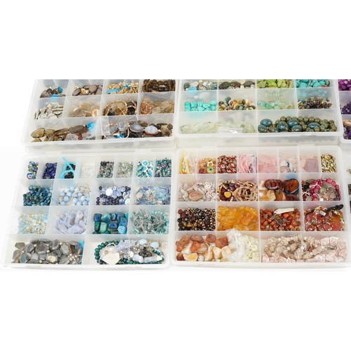 2639 - Large collection of loose semi precious stones and beads including cloisonne, lapis lazuli, turquois... 