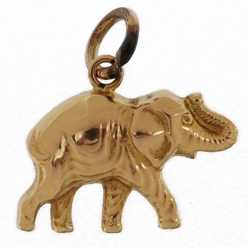 2169 - 14ct gold elephant charm, 2.2cm wide, 1.9g