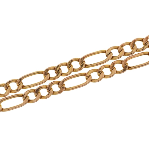 2070 - 9ct gold Figaro link necklace, 49.5cm in length, 6.7g