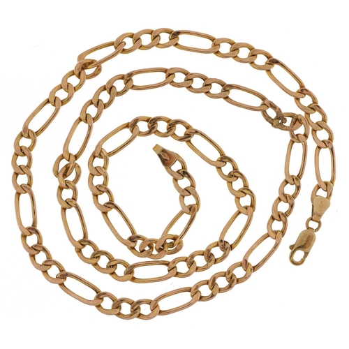 2070 - 9ct gold Figaro link necklace, 49.5cm in length, 6.7g