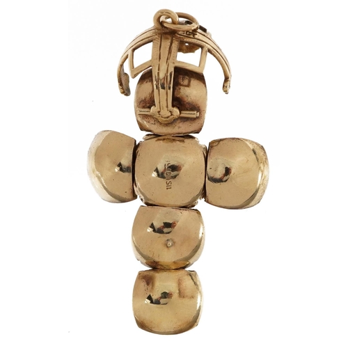 2072 - 9ct gold cased masonic ball pendant, 5.5cm high when open, 10.6g