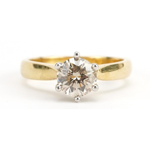 2013 - 18ct gold diamond solitaire ring housed in a Winegartens tooled leather box, the diamond approximate... 