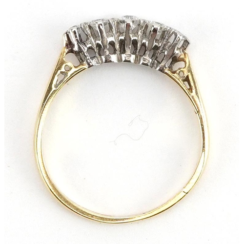 2151 - 18ct gold diamond graduated five stone ring, the largest diamond approximately 2.4mm in diameter, si... 