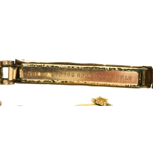 2081 - Bucherer, ladies 18ct gold wristwatch numbered 5017 housed in an Accurist box, the case 17mm in diam... 
