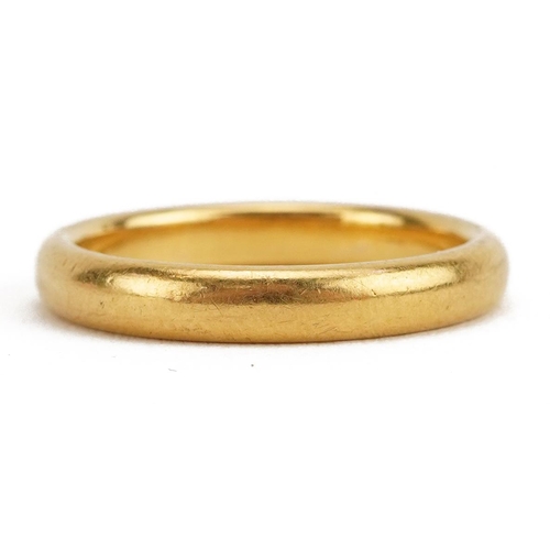 2062 - 22ct gold wedding band, size L, 4.6g