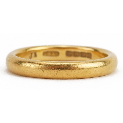 2062 - 22ct gold wedding band, size L, 4.6g