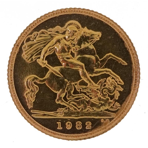 609 - Elizabeth II 1982 gold half sovereign