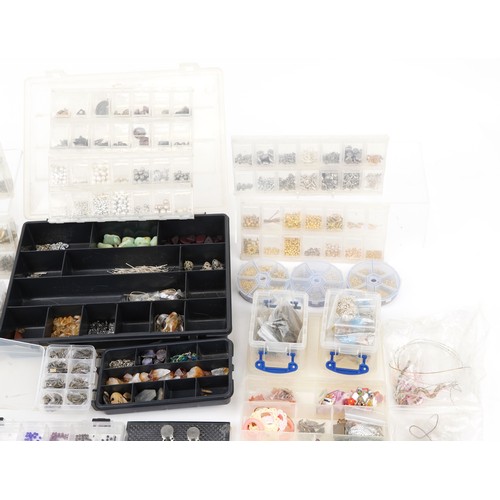 2640 - Large collection of jewellery making accessories including polished stones, beads, clasps, spacers a... 