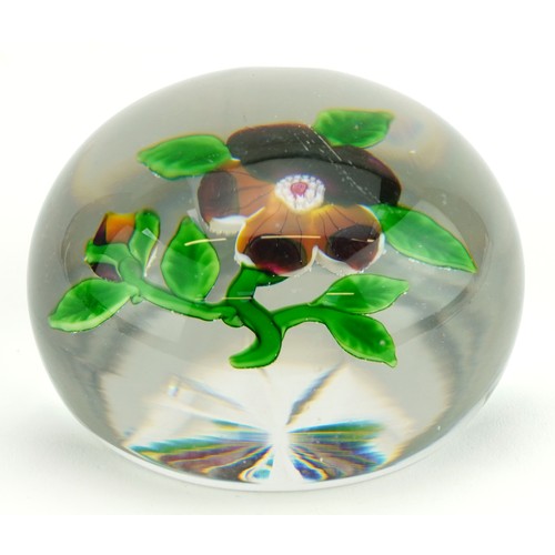 187 - 19th century St Louis glass floral glass paperweight, 7.5cm in diameter