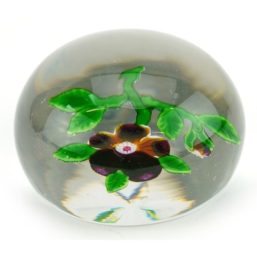 187 - 19th century St Louis glass floral glass paperweight, 7.5cm in diameter