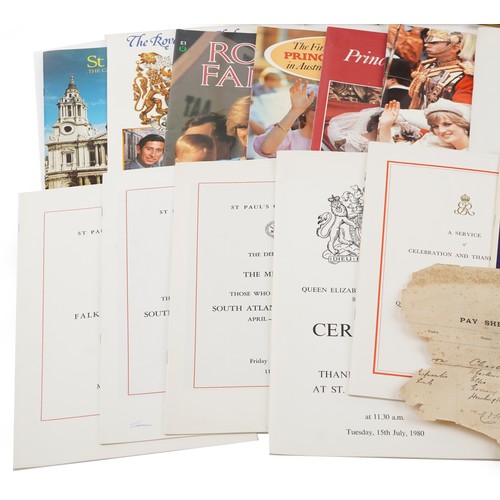 722 - **WITHDRAWN** Collection of Royal Ephemera including an Invitation to Marriage of His Royal Highness... 