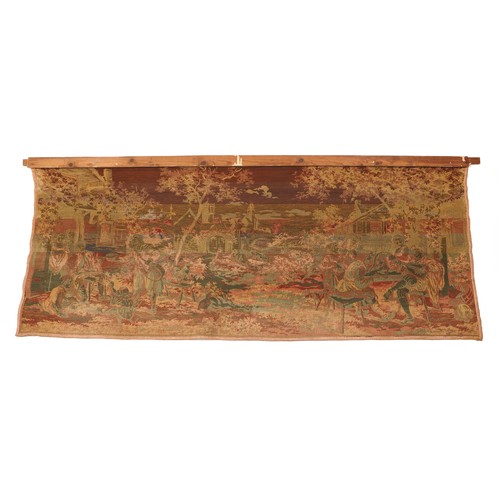 1500 - Tapestry woven with a Continental landscape with figures playing instruments, 180cm 69cm