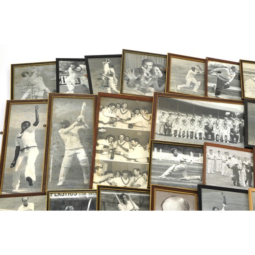 764 - Collection of cricketing interest black and white photographs, some with signatures including MCC V ... 