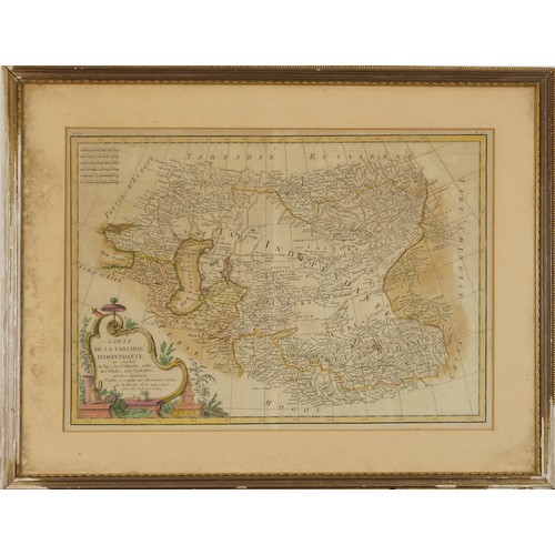 1733 - Three maps including an antique example after Rigobert Bonne of Asia, each mounted, framed and glaze... 