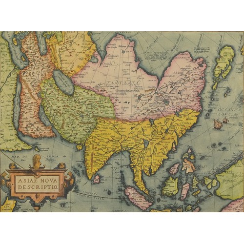 1733 - Three maps including an antique example after Rigobert Bonne of Asia, each mounted, framed and glaze... 