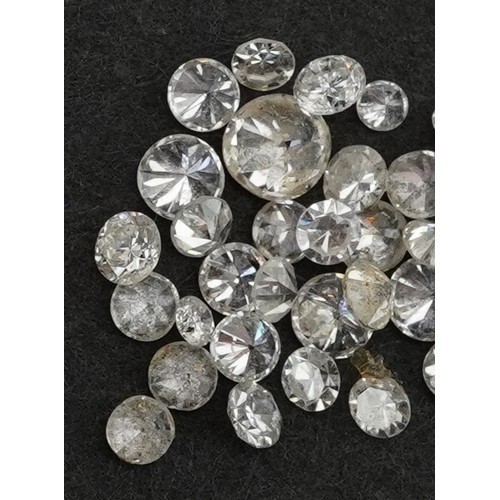 2135 - Collection of loose solitaire diamonds, the largest approximately 2.9mm in diameter, total weight ap... 