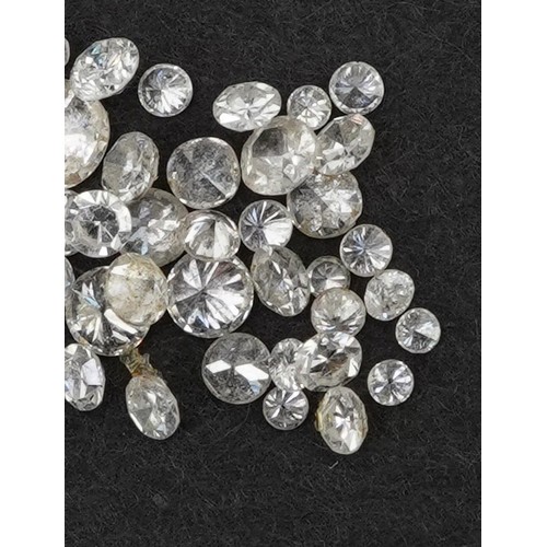 2135 - Collection of loose solitaire diamonds, the largest approximately 2.9mm in diameter, total weight ap... 