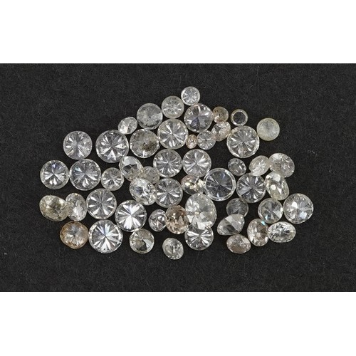 2176 - Collection of loose solitaire diamonds, the largest approximately 3.2mm in diameter, total weight ap... 