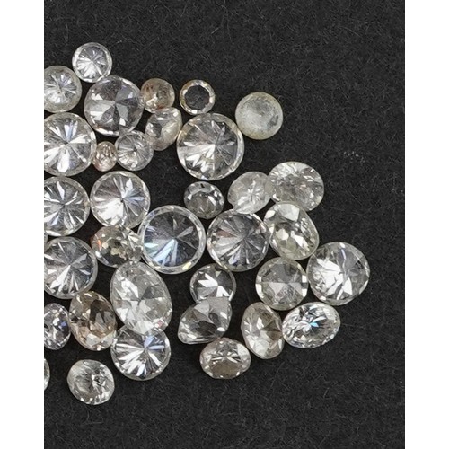 2176 - Collection of loose solitaire diamonds, the largest approximately 3.2mm in diameter, total weight ap... 