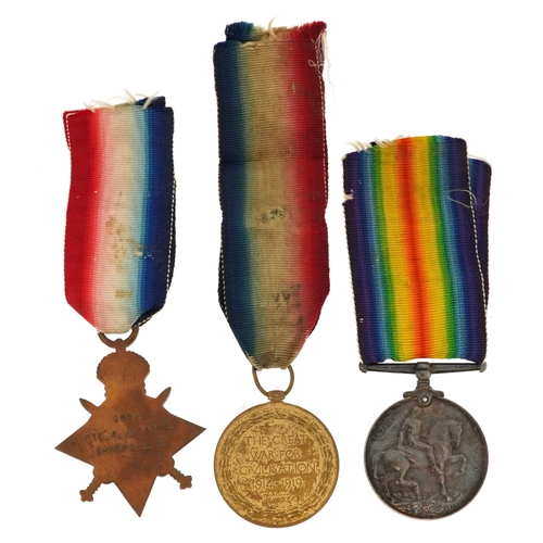 1702 - British military World War I trio awarded to 9664PTE.A.J.PAYNE.K.S.L.I.