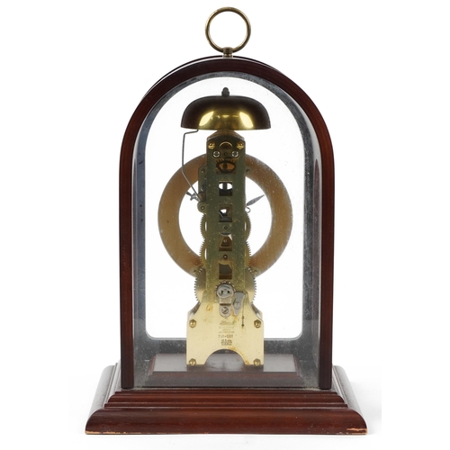 290 - Franz Hermle, vintage West German mahogany cased mantle clock numbered 791-081, 28cm high