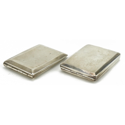 224 - Two George V rectangular silver match cases, Birmingham 1926 and Chester 1929, 6cm in length, 69.4g