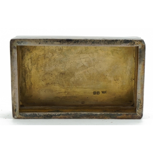 515 - Walker & Hall, Edwardian silver cigar box, London 1902, 4.5cm H x 13.5cm W x 8.5cm D, 244.8g