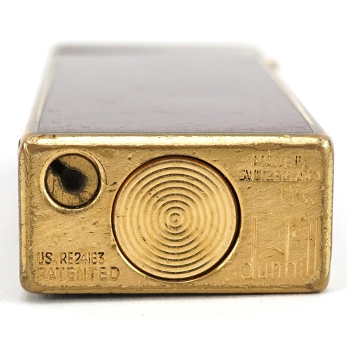 354 - Dunhill gold plated and red enamel pocket lighter with box