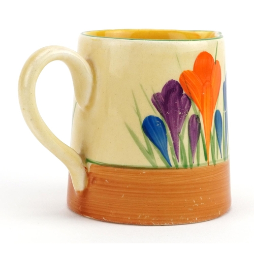 250 - Clarice Cliff, Art Deco Bizarre milk jug hand painted in the Crocus pattern, 6cm high