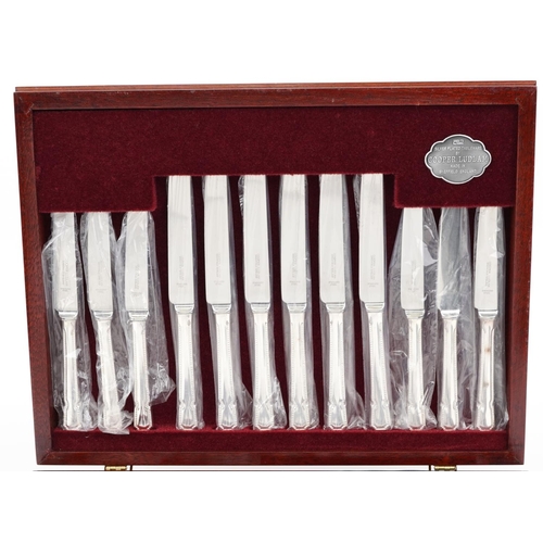 1086 - Six place canteen of Cooper Ludman Sheffield silver plated cutlery, the canteen 40.5cm wide