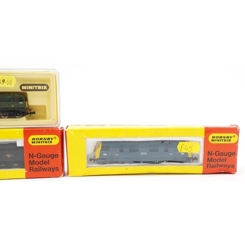 1531 - Four Minitrix N gauge model railway locomotives with cases and boxes numbers 206, 207, 2940 and 1202... 