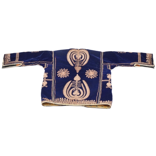 206A - Turkish Ottoman velvet kaftan with metallic embroidery, 67cm high