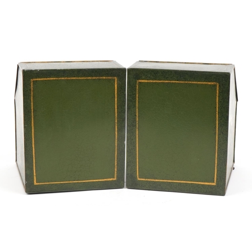 137 - Pair of Toleware metal boxes with hinged lids, 25cm H x 21cm W x 26cm D