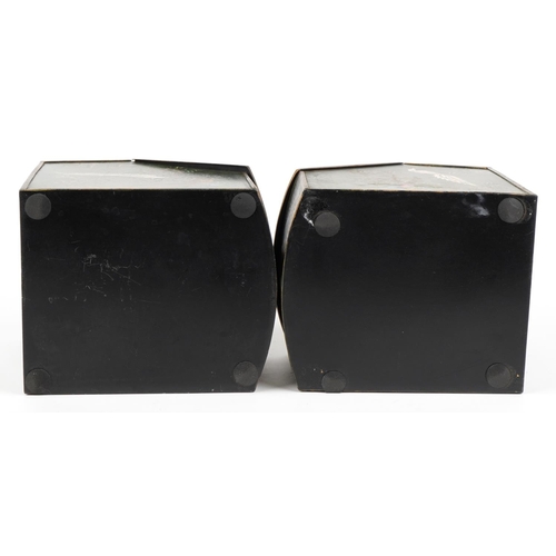 137 - Pair of Toleware metal boxes with hinged lids, 25cm H x 21cm W x 26cm D