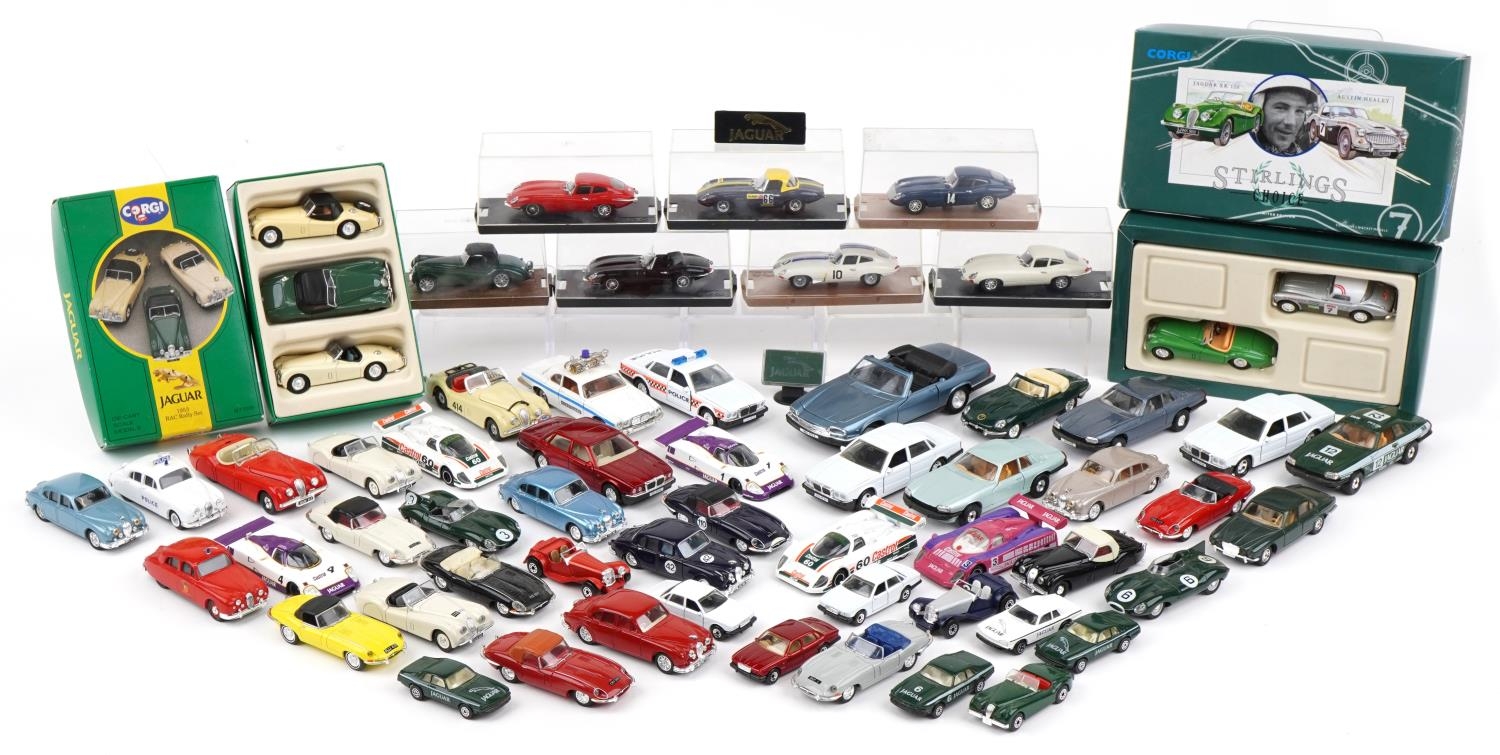 Collection of vintage and later diecast vehicles including Corgi Jaguar ...