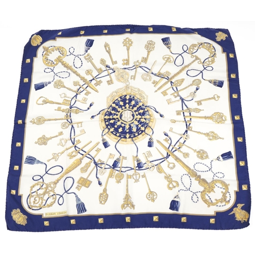 364 - Hermes Les Cles silk scarf with box, 90cm x 90cm