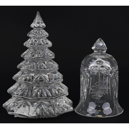 1094 - Waterford Crystal with boxes comprising Songs of Christmas, Silver Bells 2003 and Christmas Tree, ea... 