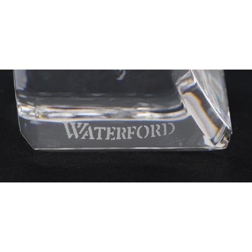 1103 - Waterford Crystal with boxes including five inch shamrock paperweight and Book of Kells, the largest... 