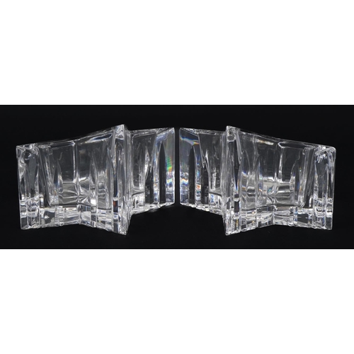 1095 - Pair of Waterford Crystal star votive candleholders, with boxes, each 12.5cm in diameter