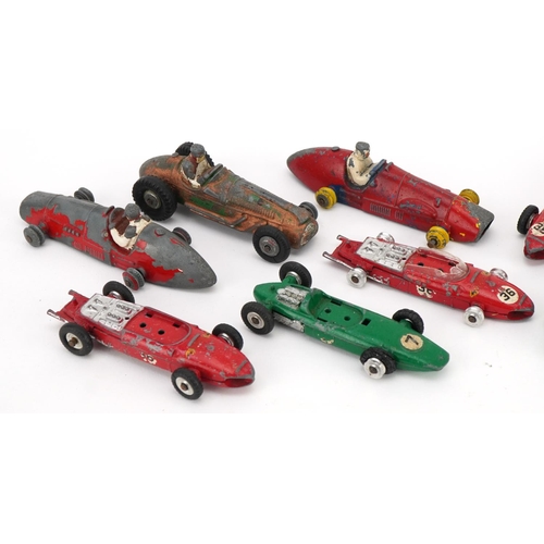 1545 - Twelve vintage Dinky diecast racing cars including BRM 243, Ferrari 242 and Cooper Bristol 233