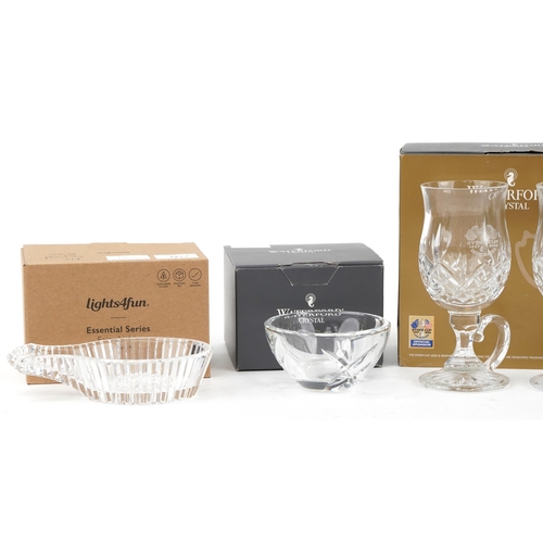 1106 - Waterford Crystal glassware, some with boxes including love heart trinket box, pair of Irish coffee ... 